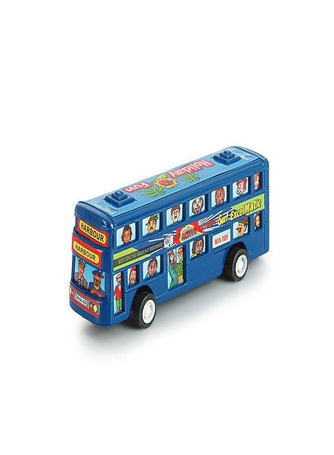 Toy Vibes Plastic Hong Kong City Bus Toys Vehicle Playset for Kids, Friction Powered Unbreakable Attractive Toy for Kids Boy and Girls (Blue) (Pack of 2) - Image 1